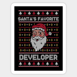 Santa's Favorite Developer // Funny Ugly Christmas Sweater // Developer Holiday Xmas Sticker